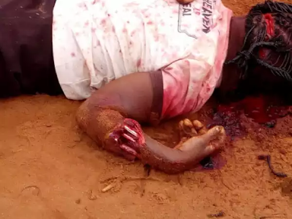Photos: Woman Brutally Murdered In Anambra, Suspect Burnt To Death (Viewers Discretion)